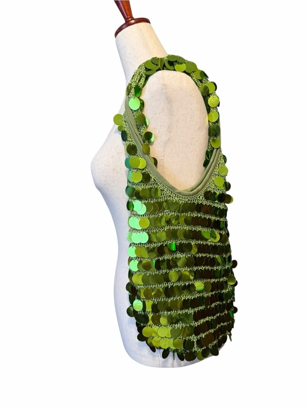 Brand new Y2K 200s Green Sequin Disc Shoulder Bag